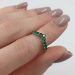  White gold ring decorated with emeralds (1318) 2