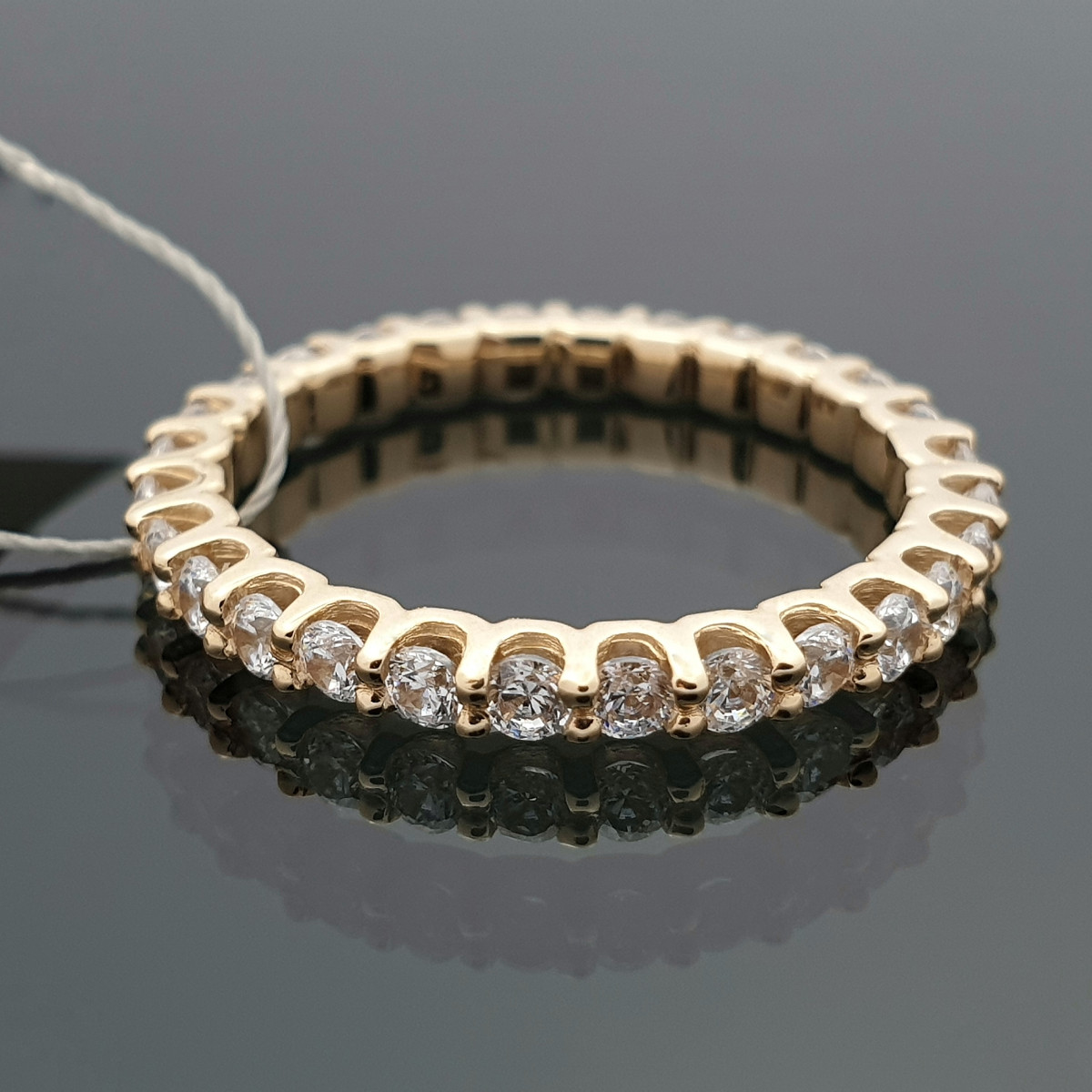 Auksinis žiedas dekoruotas cirkonio akutėmis (z871) 1