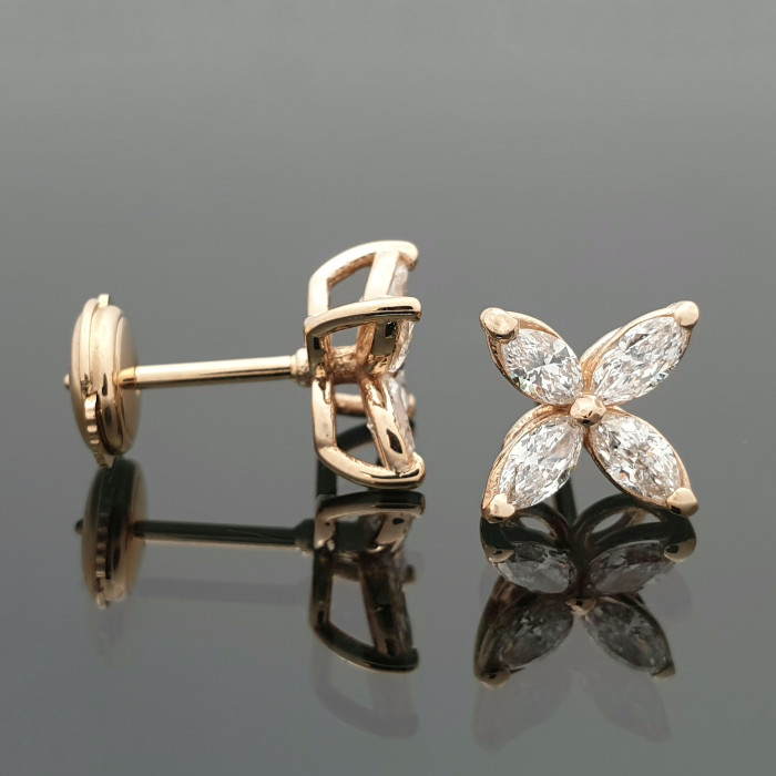  Exclusive Flower Diamond Earrings (au223)