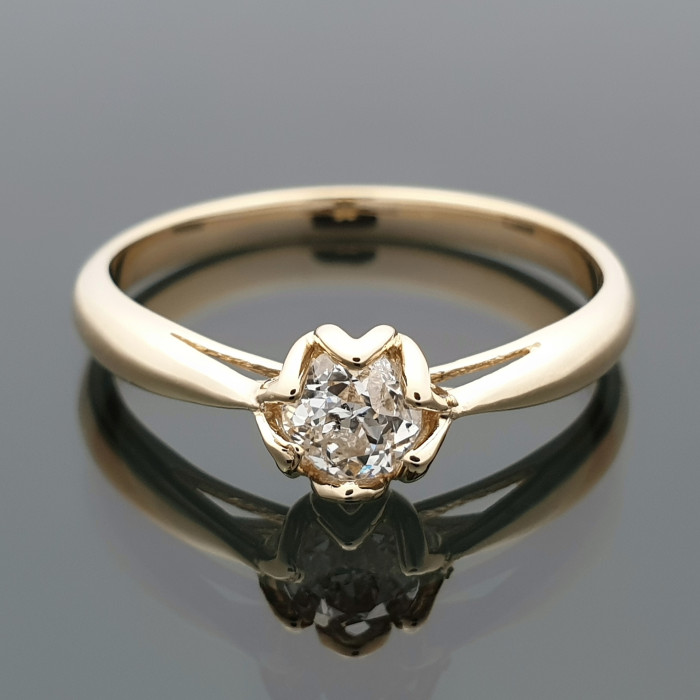  Yellow Gold Diamond Engagement Ring (1428)