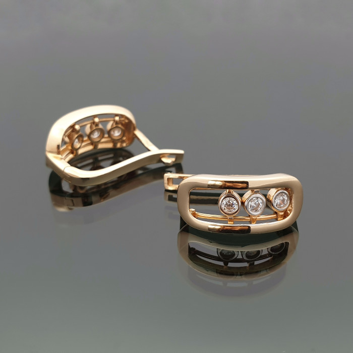 Aukso auskarai dekoruoti cirkonio akutėmis (112)