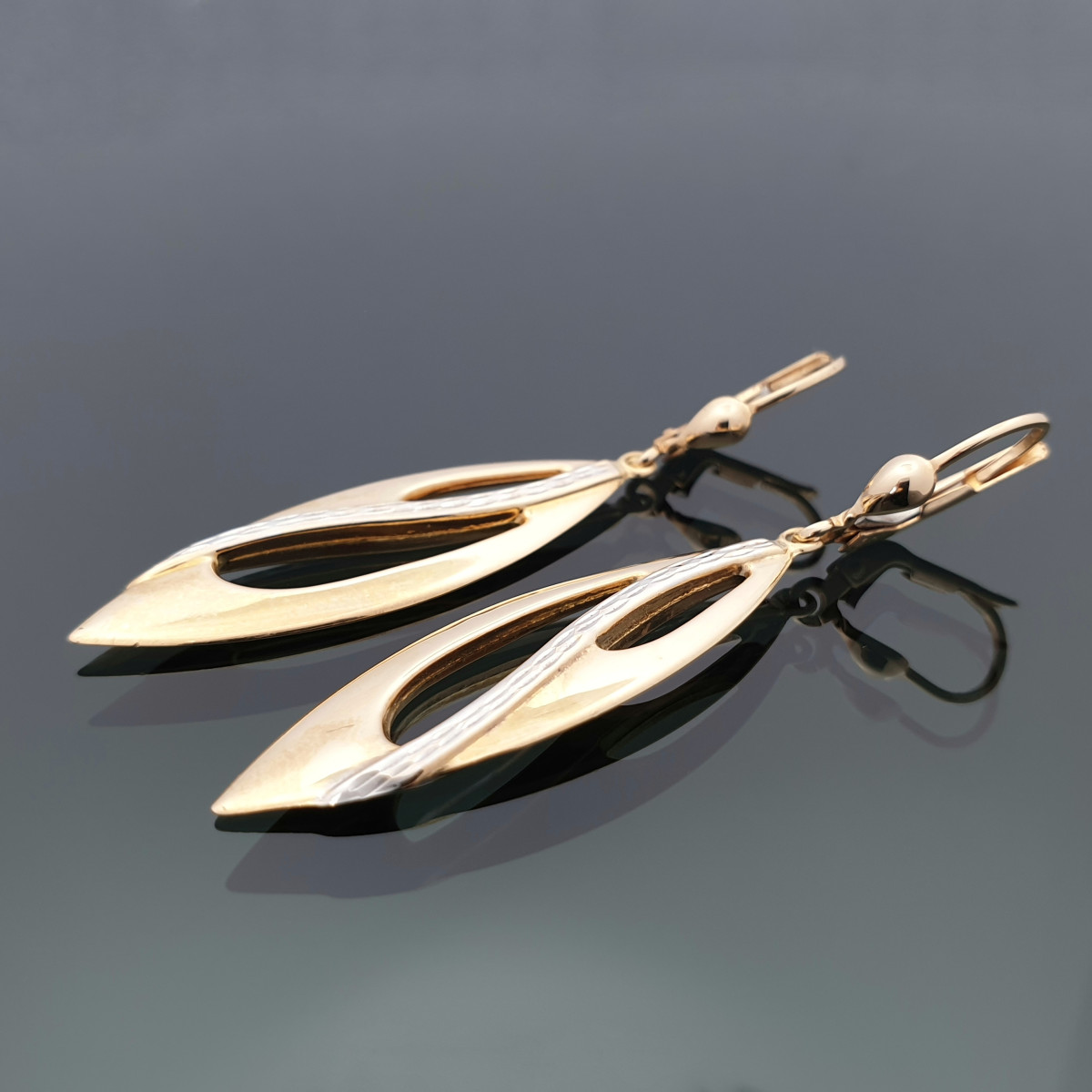  Gold earrings "Leaves" (192)