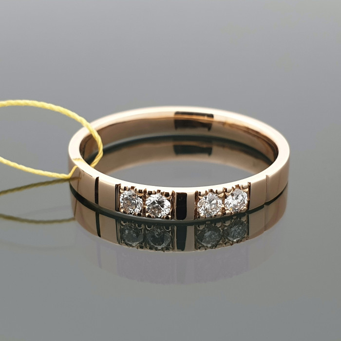 Auksinis žiedas su briliantais (1001)