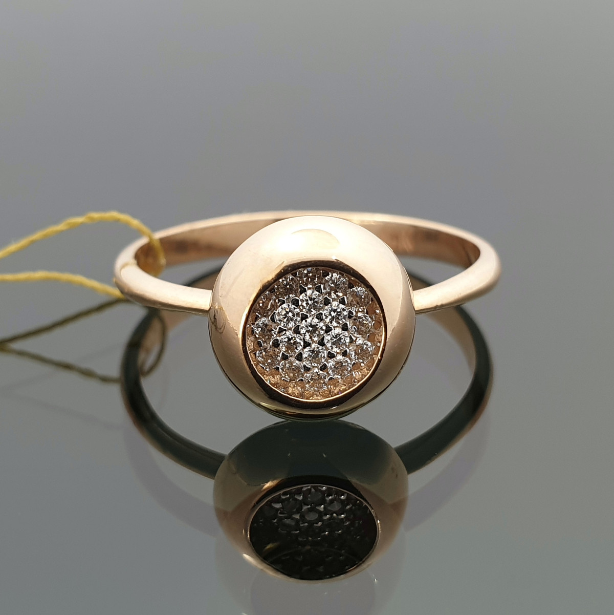 Auksinis žiedas dekoruotas cirkonio akutėmis (99) 1