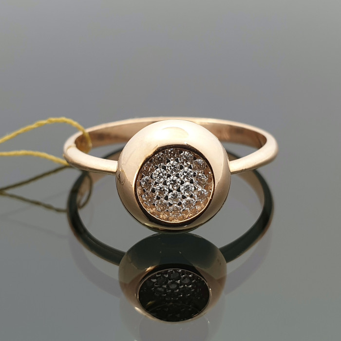 Auksinis žiedas dekoruotas cirkonio akutėmis (99)
