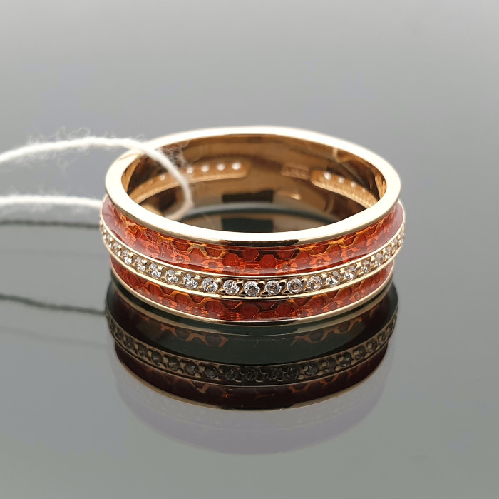 Auksinis žiedas dekoruotas cirkonio akutėmis (19)