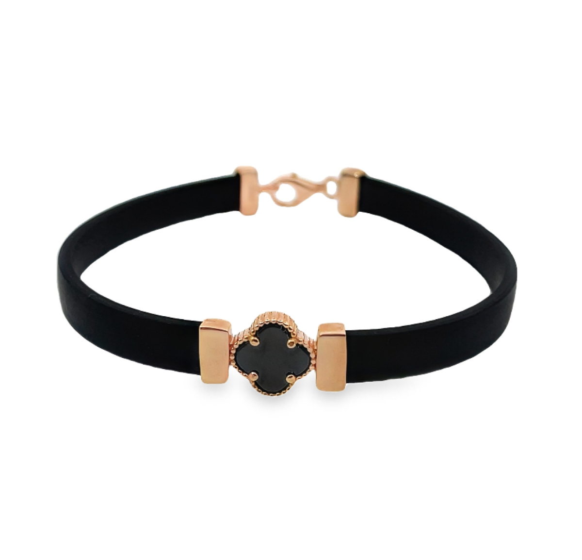  Black bracelet with clover (548) 1