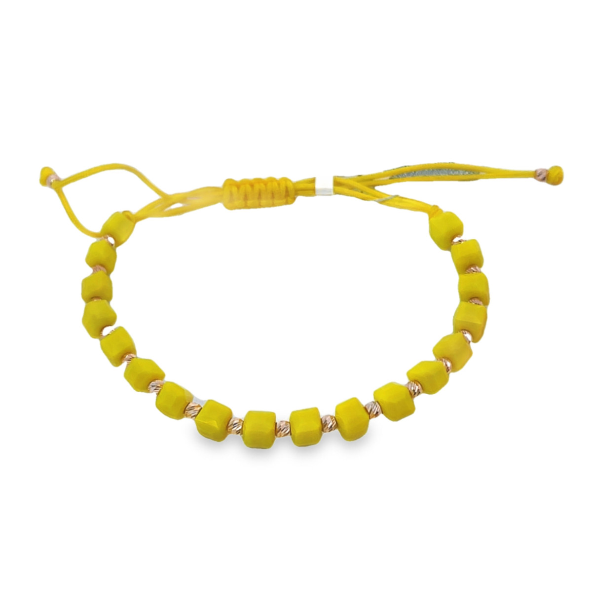  Yellow Beaded Bracelet With Gold Details (527) 1