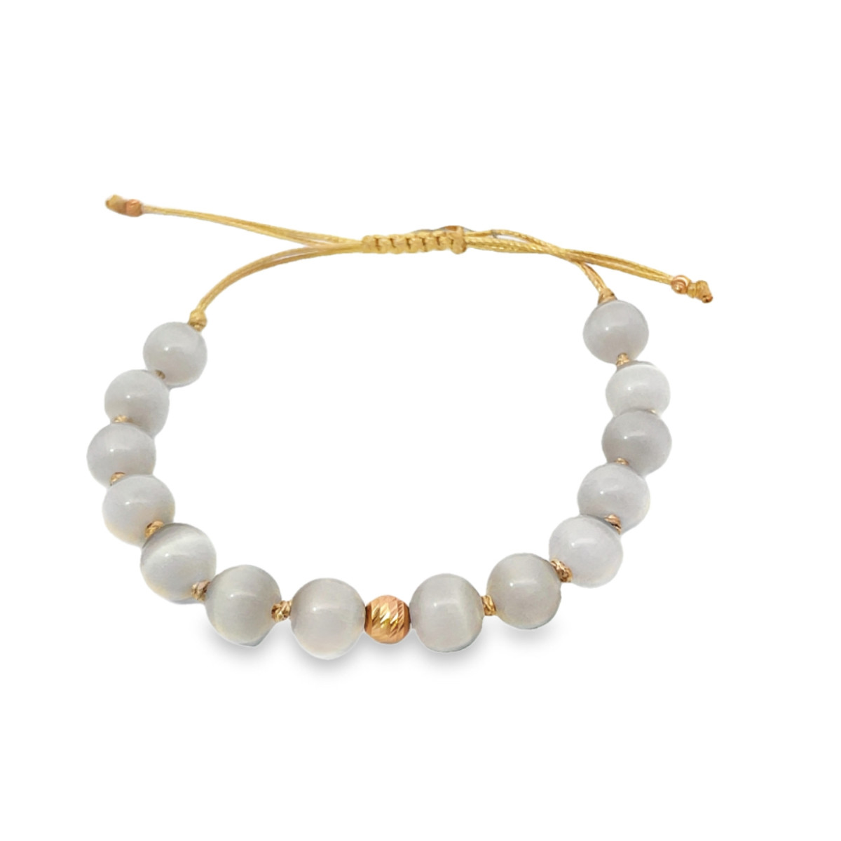  Gray bead bracelet decorated with gold bead (268) 1