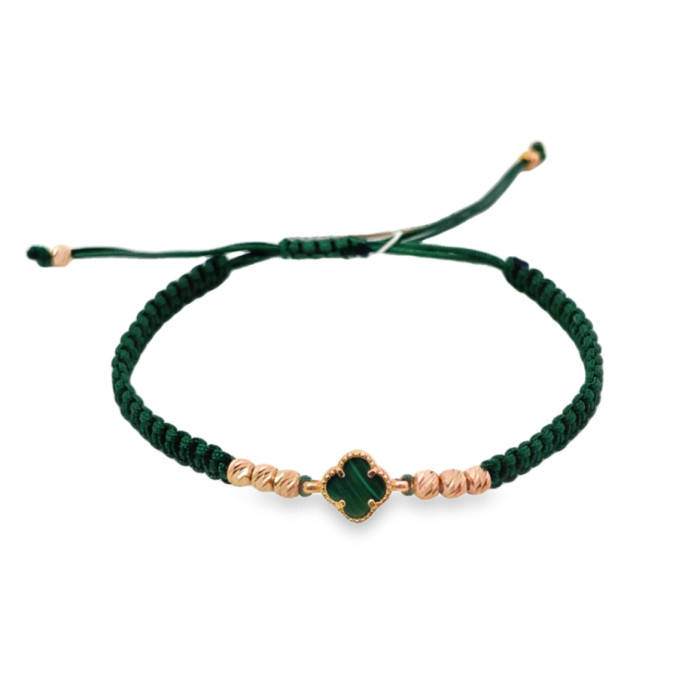  Bracelet "Green Clover" with gold details (543)
