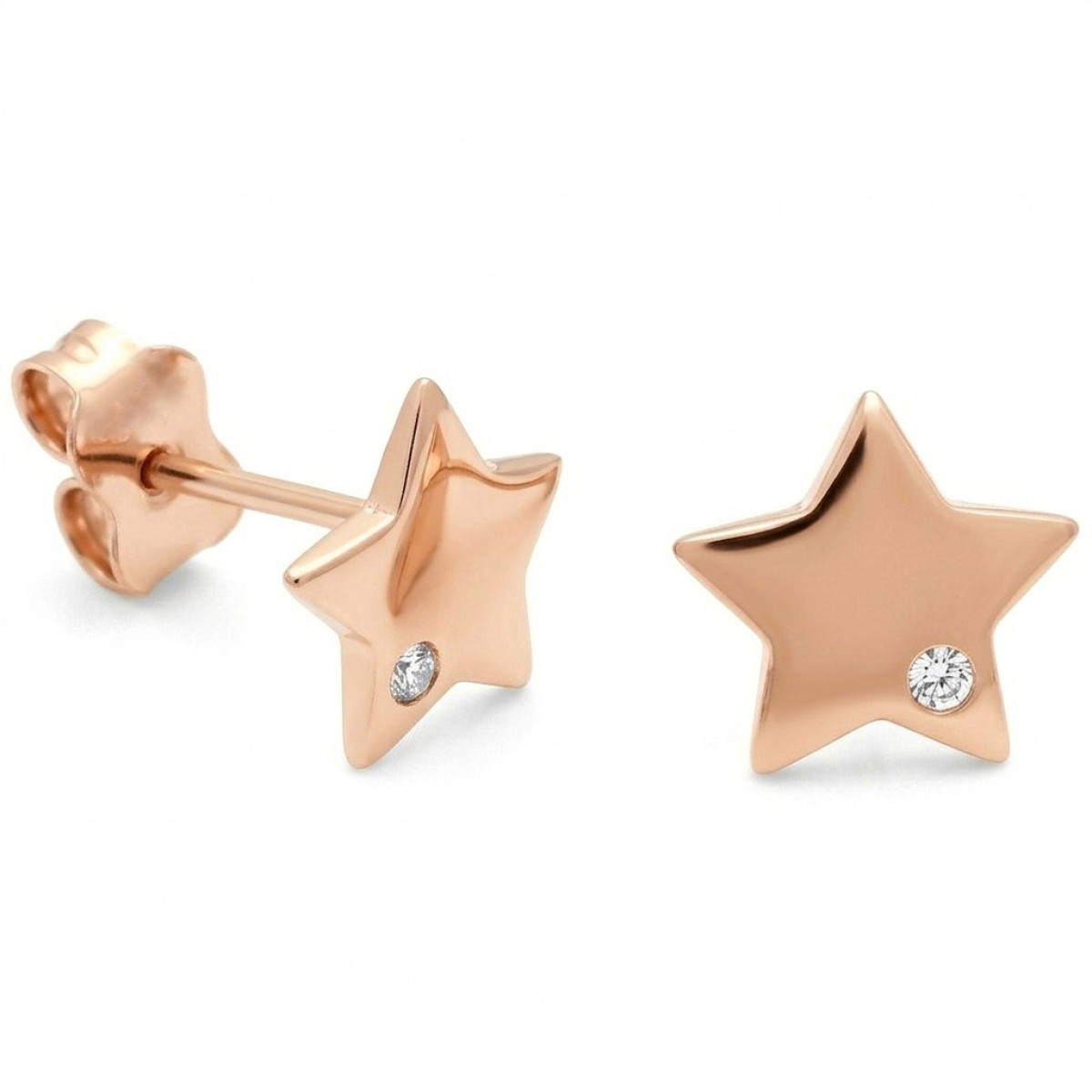 Zelta auskari , Ar acīm, Zelta standarts: 585, Produkta foto svars: 1.17 g, Dārgakmeņi: Cirkons - Rotājumlietas internetā