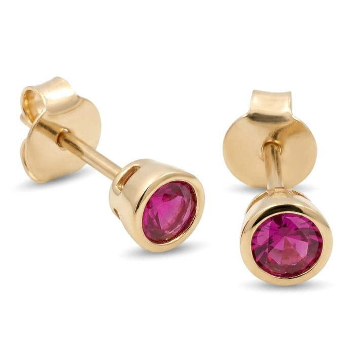 Auksiniai auskarai su rožinėmis akutėmis (1712)