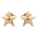 Zelta auskari "Zvaigznes" (1764), Bez cilpām, Zelta standarts: 585, Produkta foto svars: 1.24 g - Pielāgotas rotājumlietas