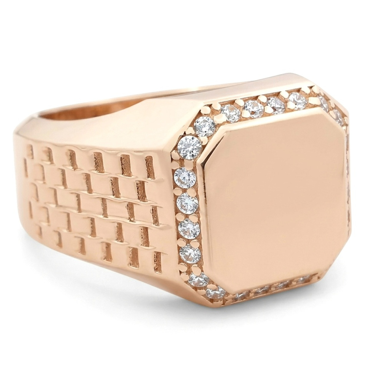 Vīriešu zelta gredzens ar acīm (1212), Vīriešu gredzeni ar acīm, Zelta standarts: 585, Produkta foto svars: 7.81 g, Dārgakmeņi: Cirkons - Rotājumlietas internetā