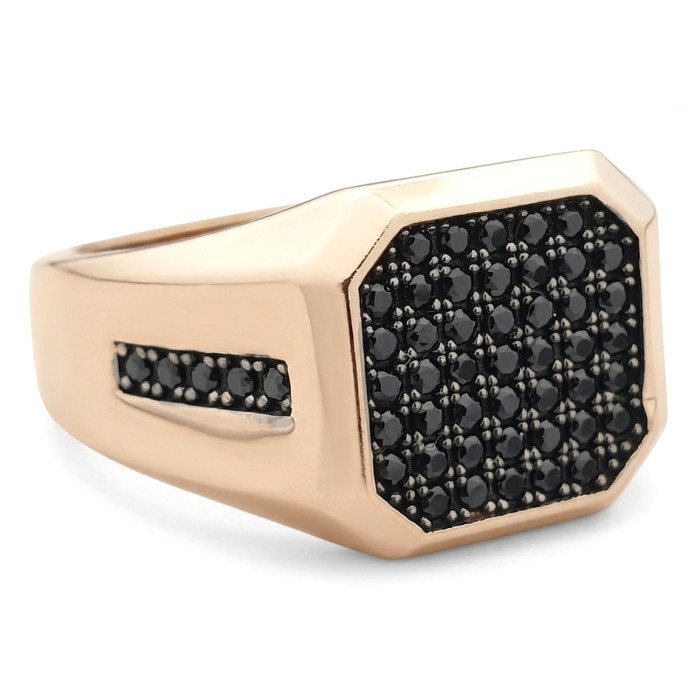 Vīriešu zelta gredzens ar melniem caurumiem (1216)