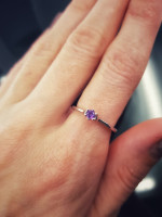  White gold ring decorated with amethyst stone "Purple" 2
