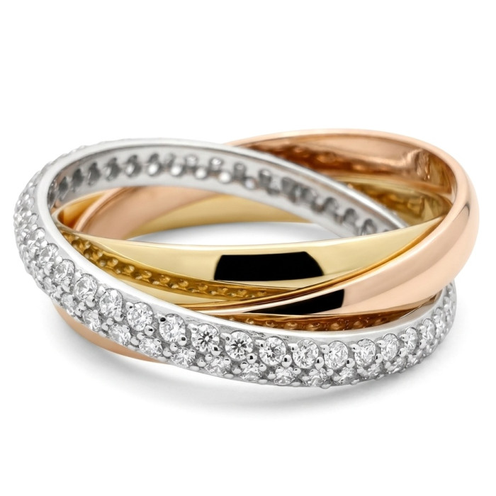 Trīsdaļīgs zelta gredzens (104)