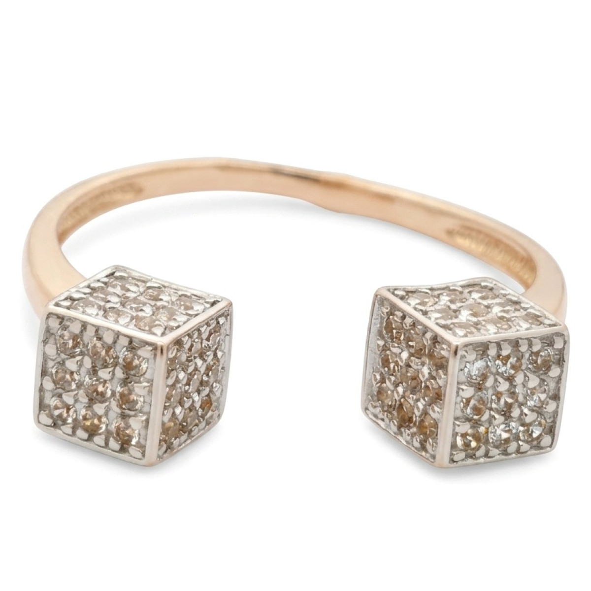  Exclusive gold ring "Cube", With Gemstones, Gold type: 585, Item in the photo weight: 2.13 g, Gemstone: Zircon - Jewelry online