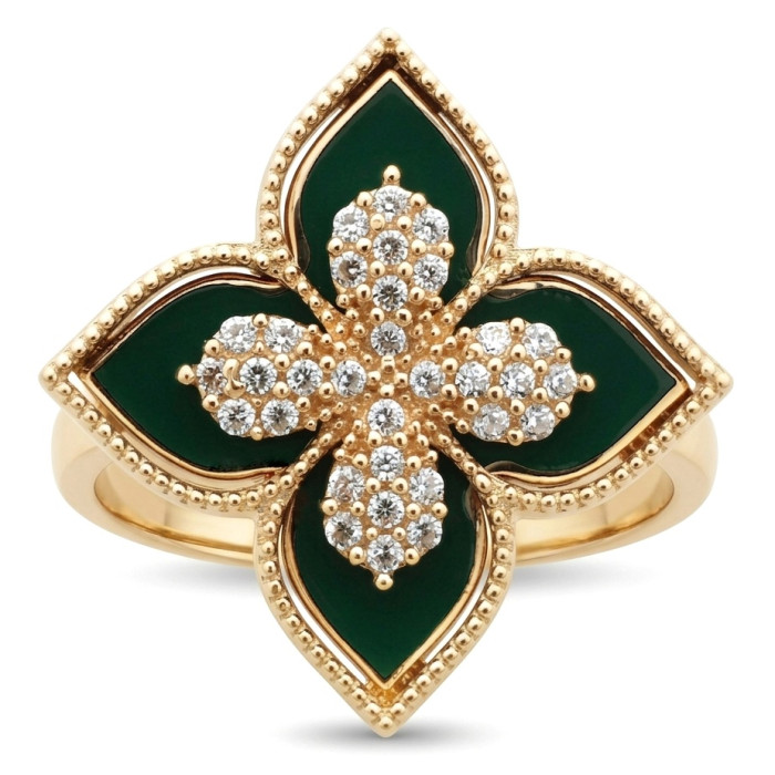 Zelta gredzens "Zaļš" (843)