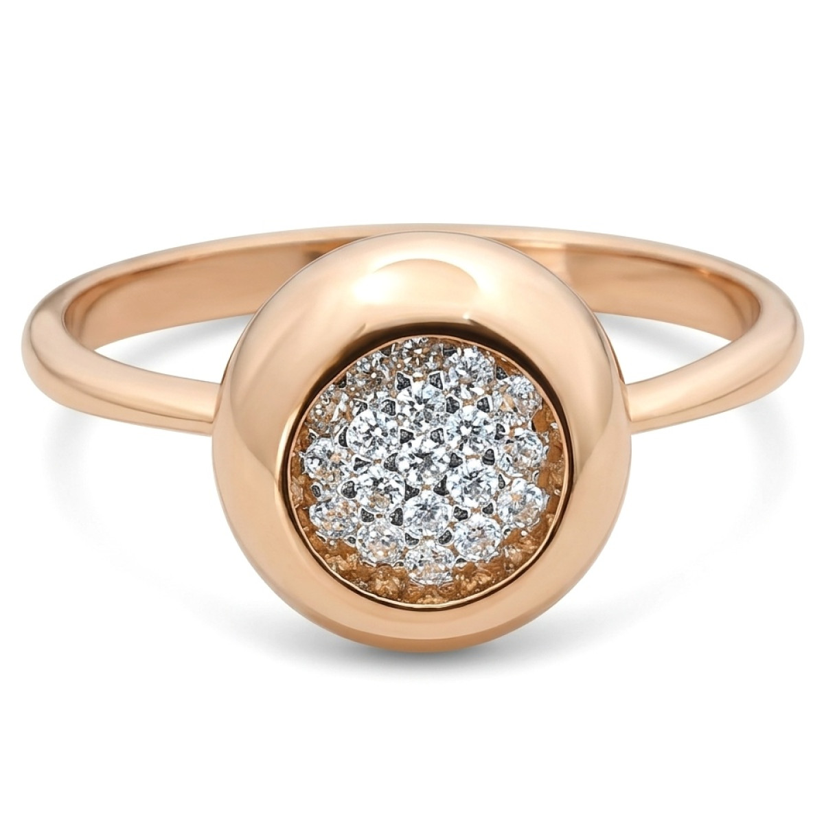 Zelta gredzens ar kristāla acīm (99), Ar acīm, Zelta standarts: 585, Produkta foto svars: 2.63 g, Dārgakmeņi: Cirkons - Rotājumlietas internetā