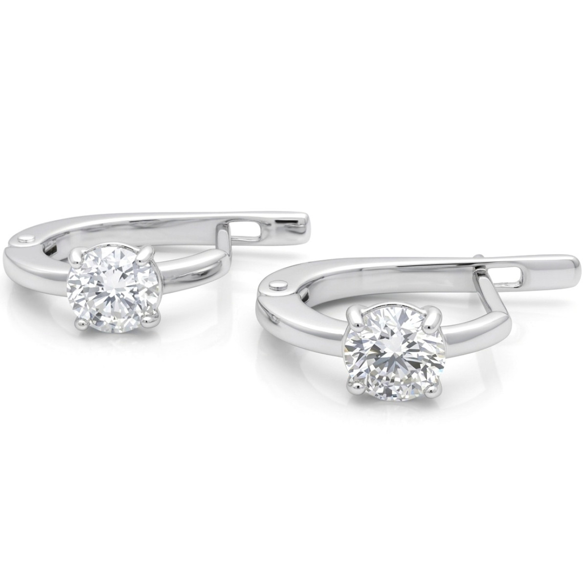  English Clasp Diamond Stud Earrings in White Gold (au222), Earrings with English clasp, Gold type: 585, Item in the photo weight: 1.00 ct, Gemstone: Brilliant, Gemstone ct.: , Gemstone ct.: 0.70-1.50 ct - Jewelry online