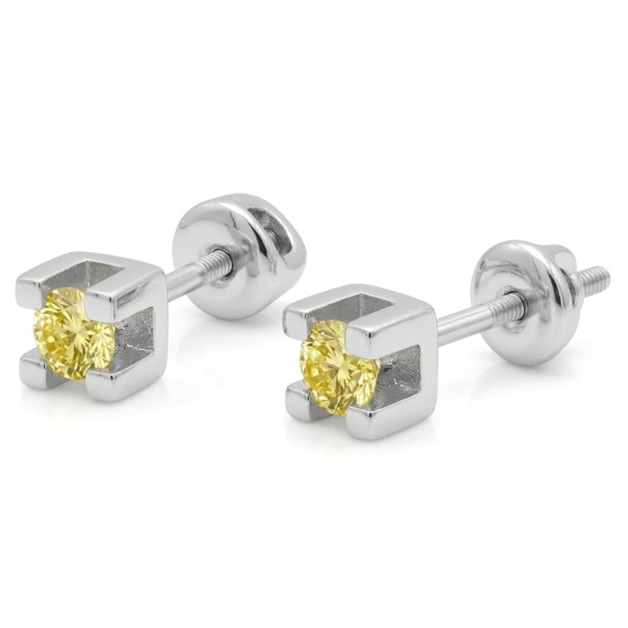  Fancy diamond earrings in white gold (235)
