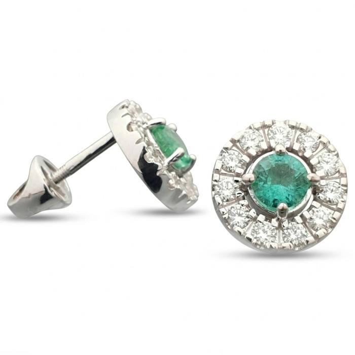  Luxury earrings with emeralds and diamonds (261)