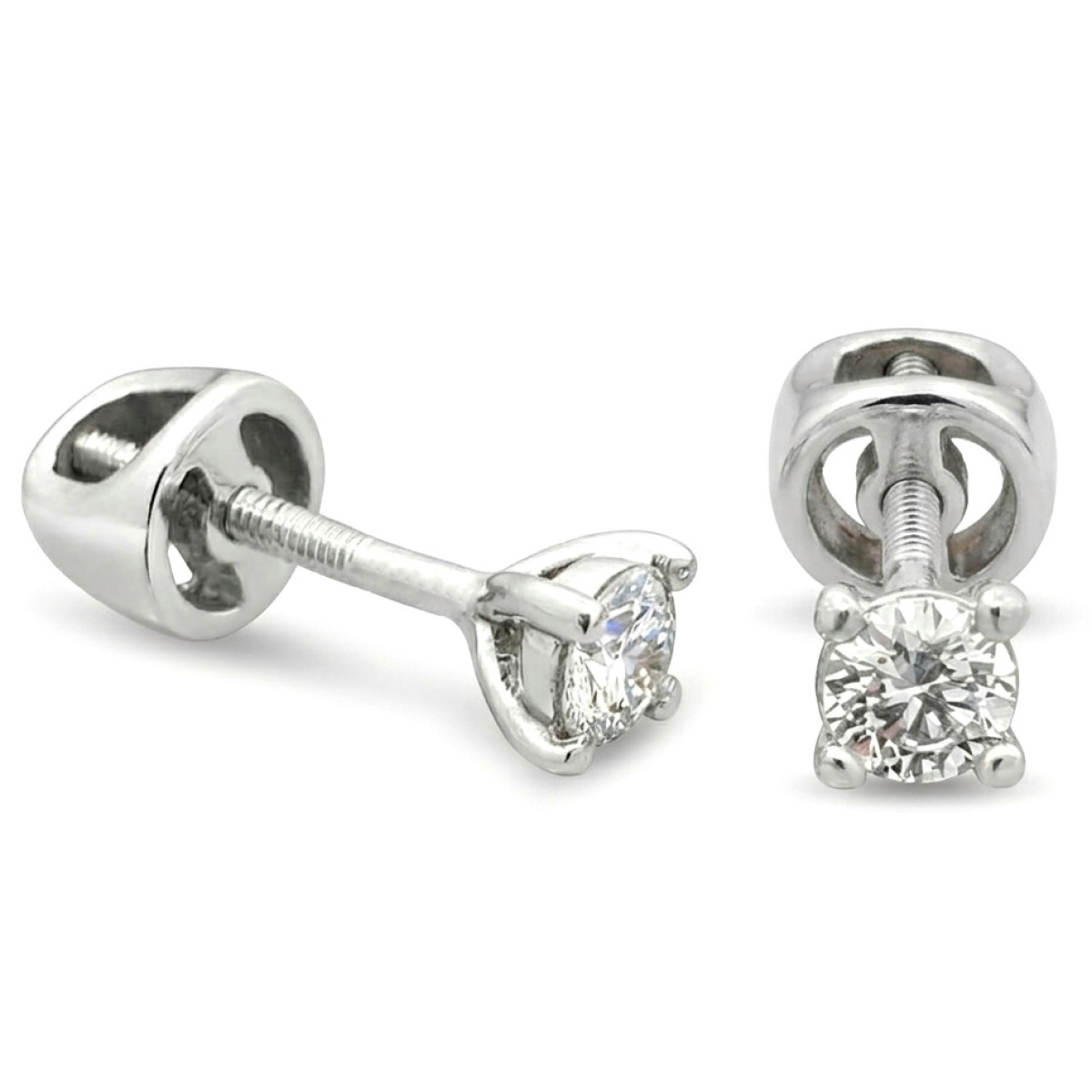 White gold earrings with diamonds (329), Earrings, Gold type: 585, Item in the photo weight: 1.49 g, Gemstone: Brilliant, Gemstone ct.: 0.35 ct, Gemstone ct.: 0.30-0.69 ct - Jewelry online