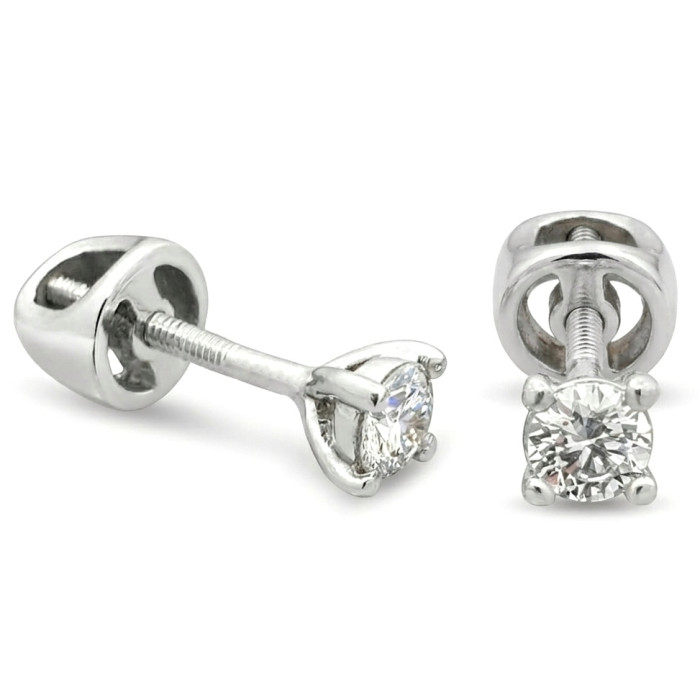 White gold earrings with diamonds (329)