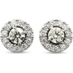  White Gold Halo Earrings with Diamonds (346), Halo, Gold type: 585, Item in the photo weight: 5.20 g, Gemstone: Brilliant, Gemstone ct.: 0.70-1.50 ct, Gemstone ct.: 1.00 ct,  Weight of extra gems: 0.40 ct - Custom jewelry