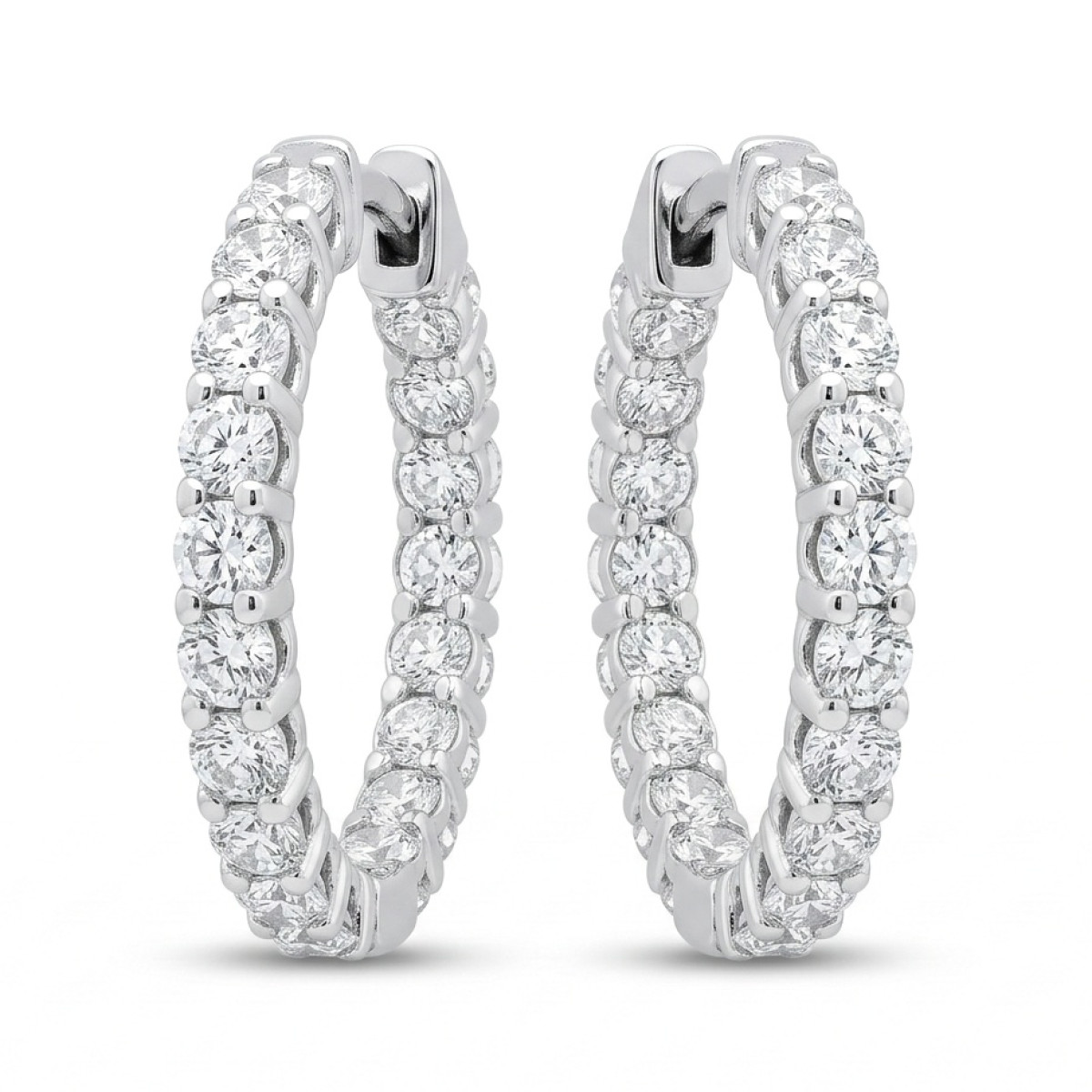 Luxury gold earrings with diamonds (379),  Round earrings, Gold type: 585, Item in the photo weight: 3.41 g, Gemstone: Brilliant, Gemstone ct.: 1.49 ct, Gemstone ct.: 0.70-1.50 ct - Jewelry online