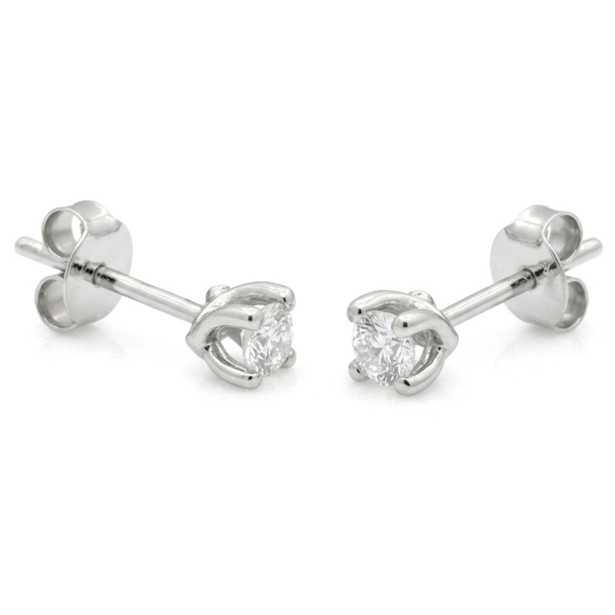 White Gold Earrings with Diamonds (403), Earrings - twists, Gold type: 585, Item in the photo weight: 0.84 g, Gemstone: Brilliant, Gemstone ct.: 0.23 ct, Gemstone ct.: 0.20-0.29 ct - Jewelry online