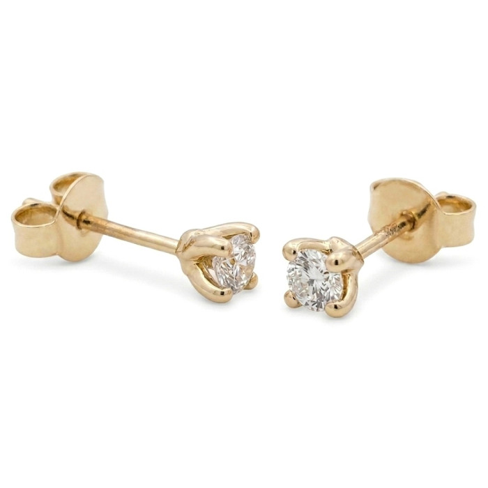 Yellow Gold Earrings with Diamonds (407)