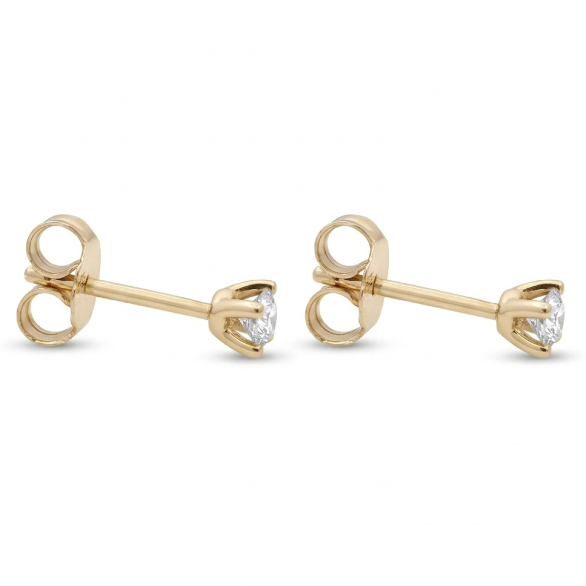 Small gold earrings with diamonds (417), Earrings - twists, Gold type: 585, Item in the photo weight: 0.62 g, Gemstone: Brilliant, Gemstone ct.: 0.10-0.19 ct, Gemstone ct.: 0.10 ct - Jewelry online