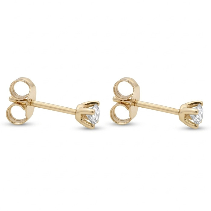 Small gold earrings with diamonds (417)