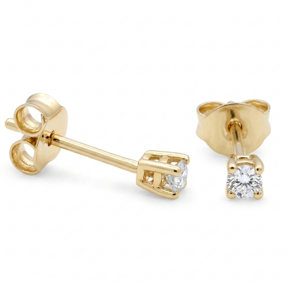 Yellow Gold Earrings with Diamonds (418), Earrings - twists, Gold type: 585, Item in the photo weight: 0.64 g, Gemstone: Brilliant, Gemstone ct.: 0.10 ct, Gemstone ct.: 0.10-0.19 ct - Jewelry online