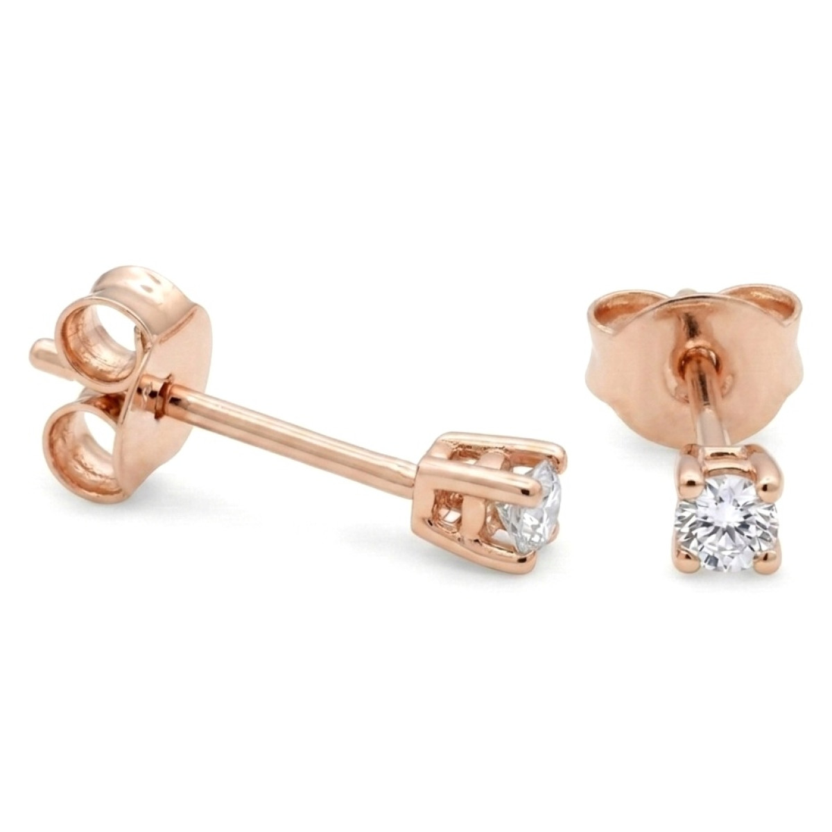 Minimālistiski dimantu auskari (423), Auskari - twists, Zelta standarts: 585, Produkta foto svars: 0.62 g, Dārgakmeņi: Izcili, Dārgakmens svars: 0.10 ct, Dārgakmens svars ct.: 0.10-0.19 ct - Rotājumlietas internetā