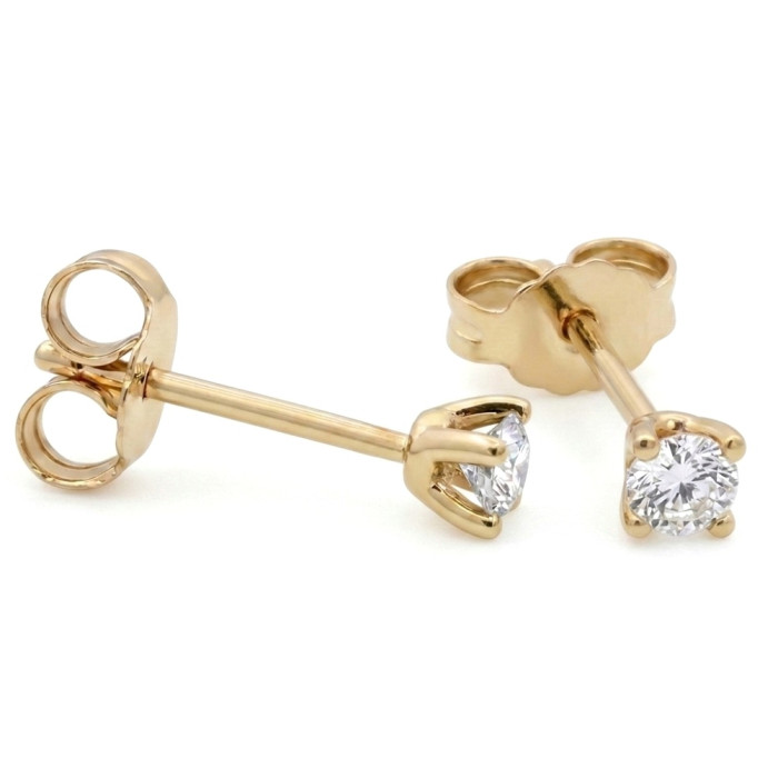  Yellow gold earrings with diamonds (432)