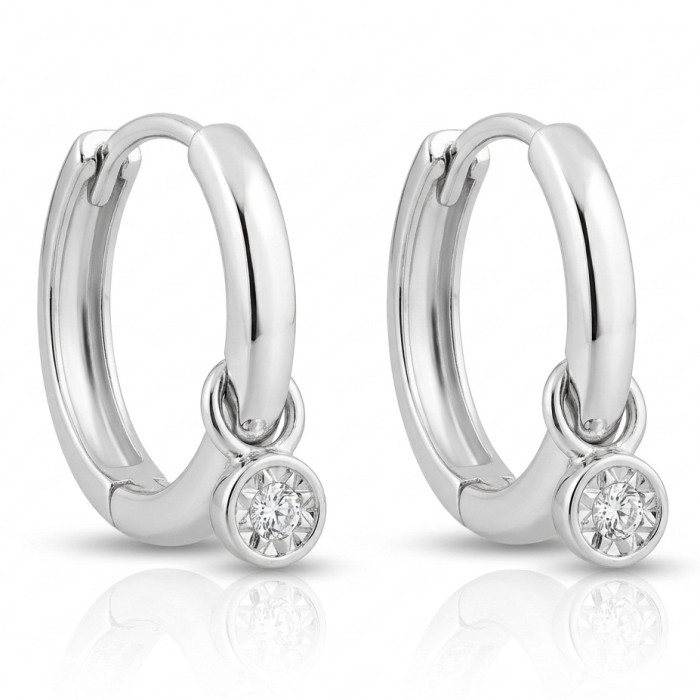 Round earrings with diamond pendants (447)
