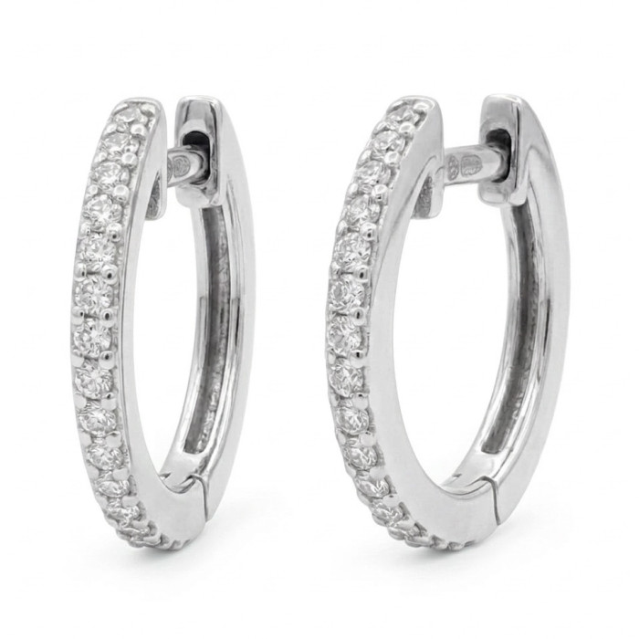 Round White Gold Earrings with Diamonds (481/482)