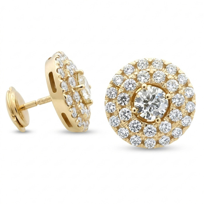Luxury Halo Earrings with Diamonds (493)