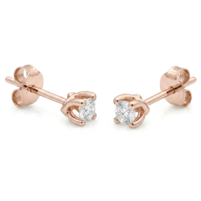 Rose Gold Earrings with Diamonds (398)