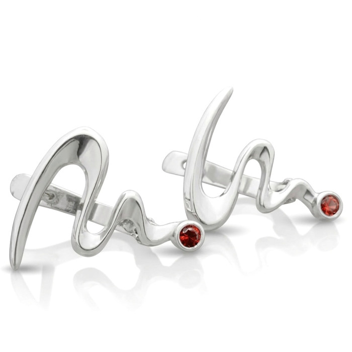  White gold earrings decorated with sapphires