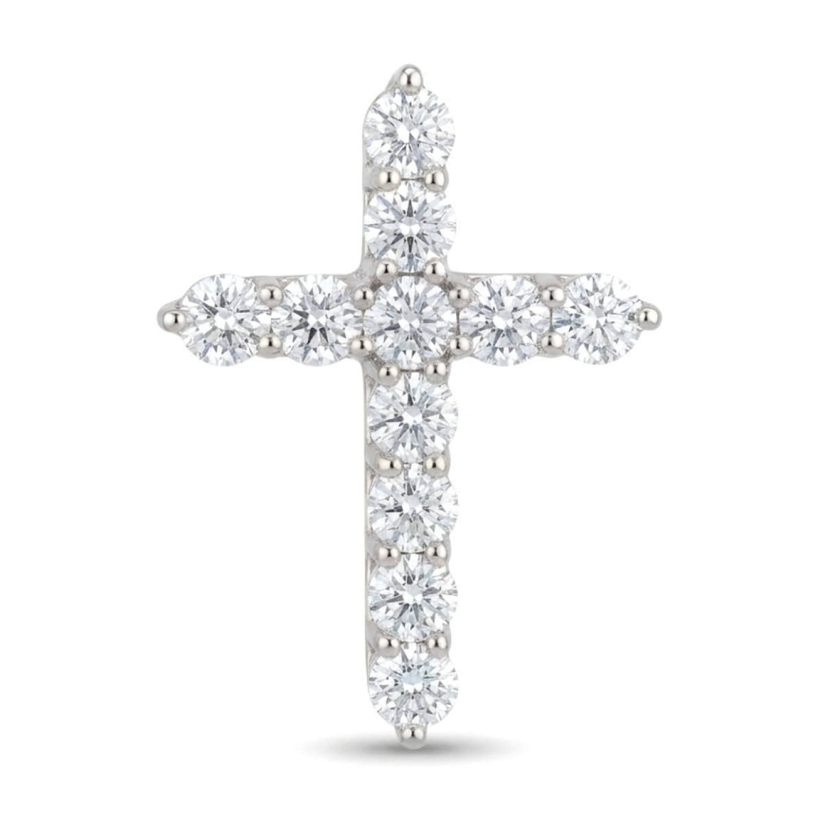 Baltā zelta krusts ar laboratorijā audzētiem dimantiem (3), LAB GROWN kuloni, Zelta standarts: 585, Produkta foto svars: 2.80 g, Dārgakmeņi: Lab Grown diamond, Dārgakmens svars ct.: 1.51-2.00 ct, Dārgakmens svars: 1.80 ct - Rotājumlietas internetā