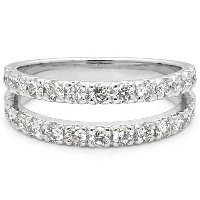 Dvigubas auksinis žiedas dekoruotas Lab Grown deimantais (21)