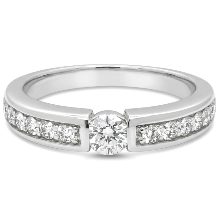 Balto aukso sužadėtuvių žiedas su laboratorijoje užaugintais deimantais (25)