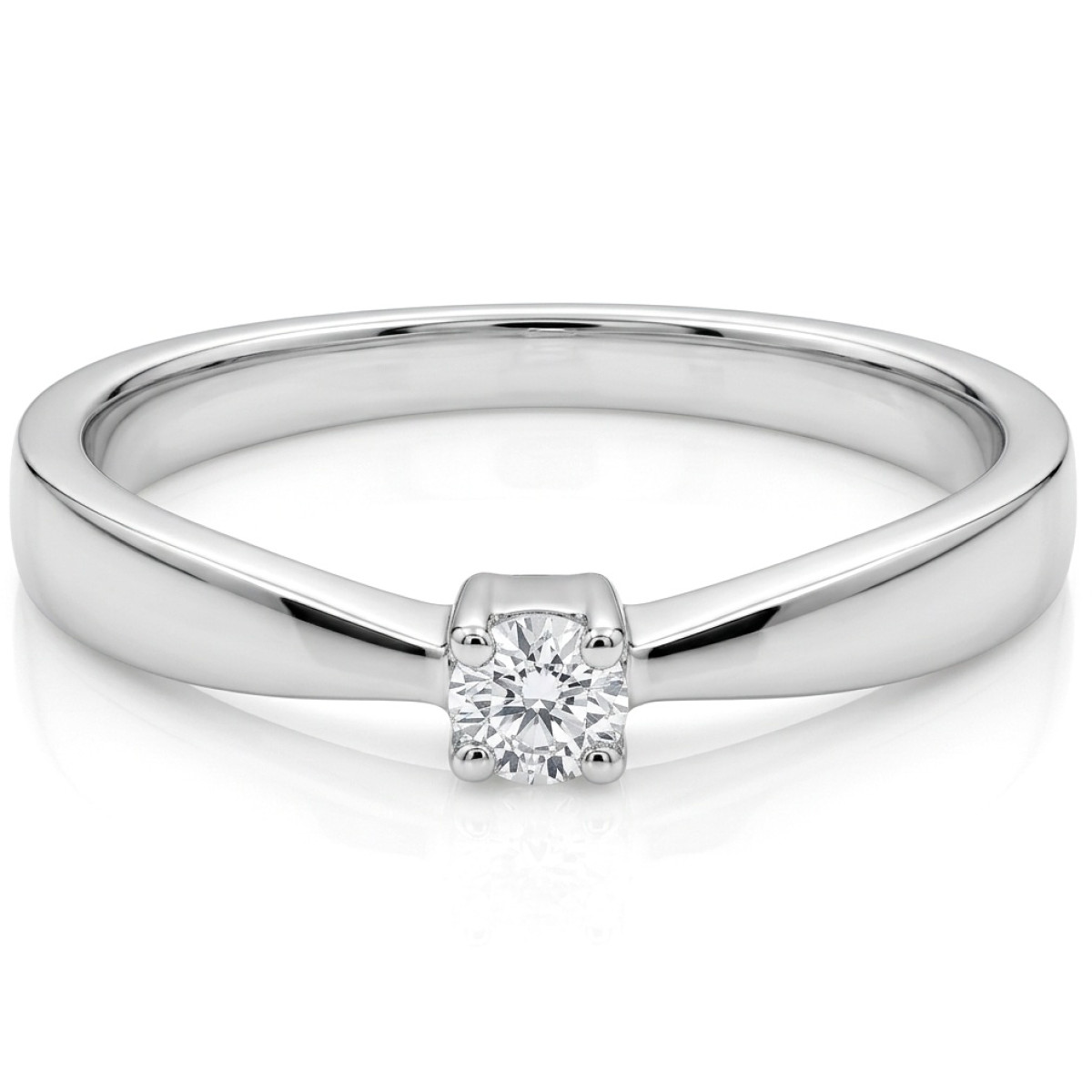 Minimalistinis balto aukso žiedas su Lab Grown deimantu (30), LAB GROWN žiedai, Aukso praba: 585, Gaminio nuotraukoje svoris: 2.91 g, Brangakmenis: Lab Grown diamond, Brangakmenio svoris: 0.10 ct, Brangakmenio svoris ct.: 0.10-0.19 ct - Juvelyrika internetu