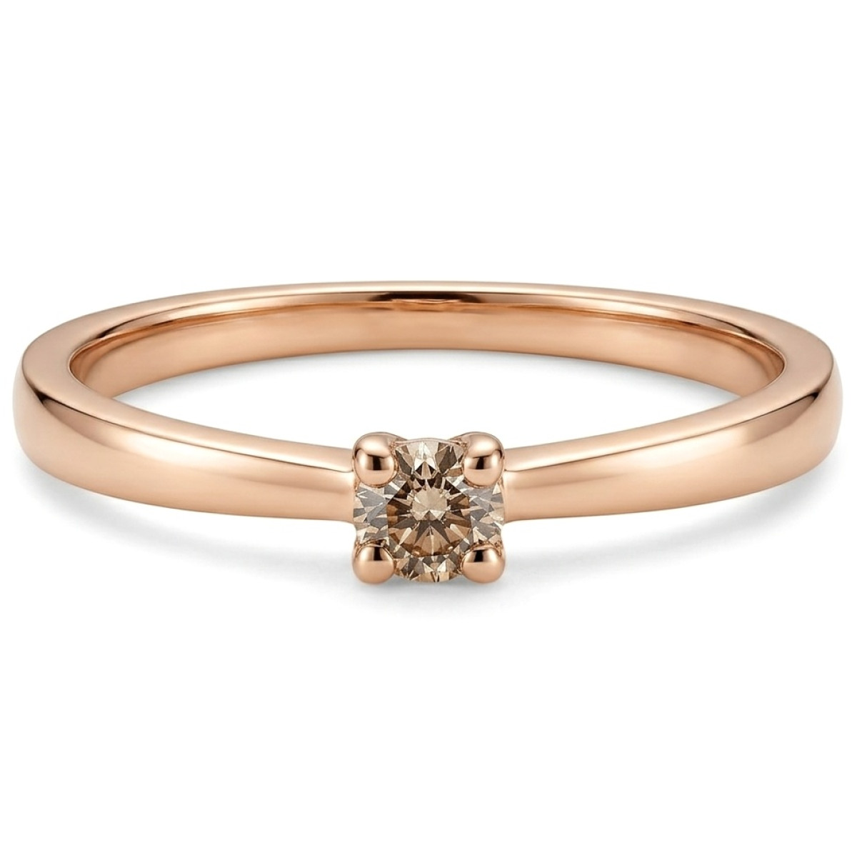 Rausvo aukso žiedas dekoruotas Lab Grown deimantu (31), LAB GROWN žiedai, Aukso praba: 585, Gaminio nuotraukoje svoris: 1.59 g, Brangakmenis: Lab Grown diamond, Brangakmenio svoris ct.: 0.10-0.19 ct, Brangakmenio svoris: 0.10 ct - Juvelyrika internetu