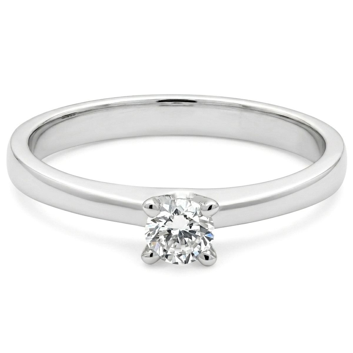 Balto aukso klasikinis sužadėtuvių žiedas su laboratorijoje užaugintu deimantu (44), LAB GROWN žiedai, Aukso praba: 585, Gaminio nuotraukoje svoris: 2.06 g, Brangakmenis: Lab Grown diamond, Brangakmenio svoris ct.: 0.10-0.19 ct, Brangakmenio svoris: 0.15 ct - Juvelyrika internetu