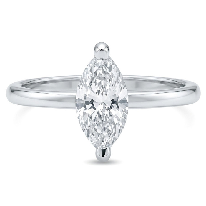 Klasikinis balto aukso žiedas su Lab-Grown deimantu (48)